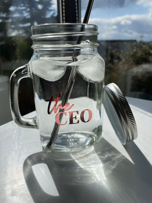 'The CEO' Mason Jar Tumbler